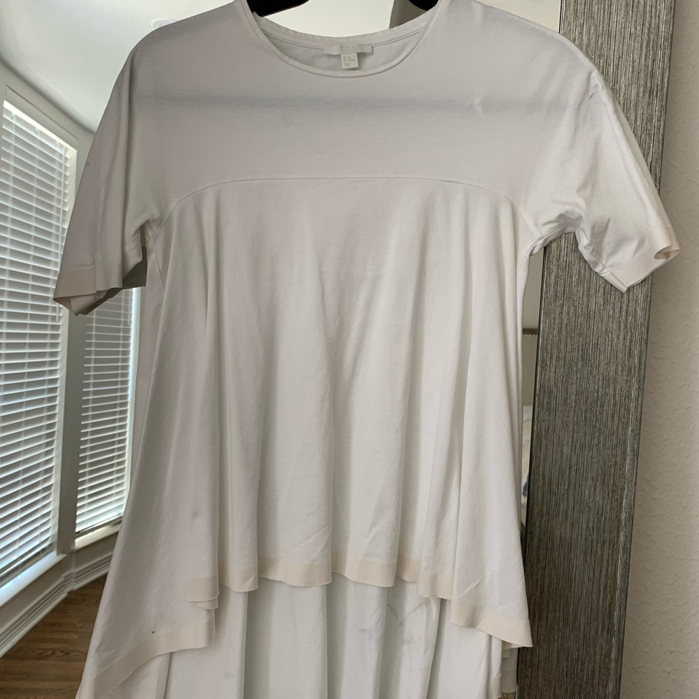 COS White Layered Short Sleeve Top
